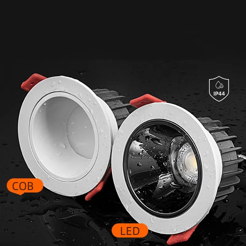 

IP66 COB Bathroom deep anti-glare waterproof spotlight kitchen bathroom shower room anti-fog embedded ceiling light LED downligh