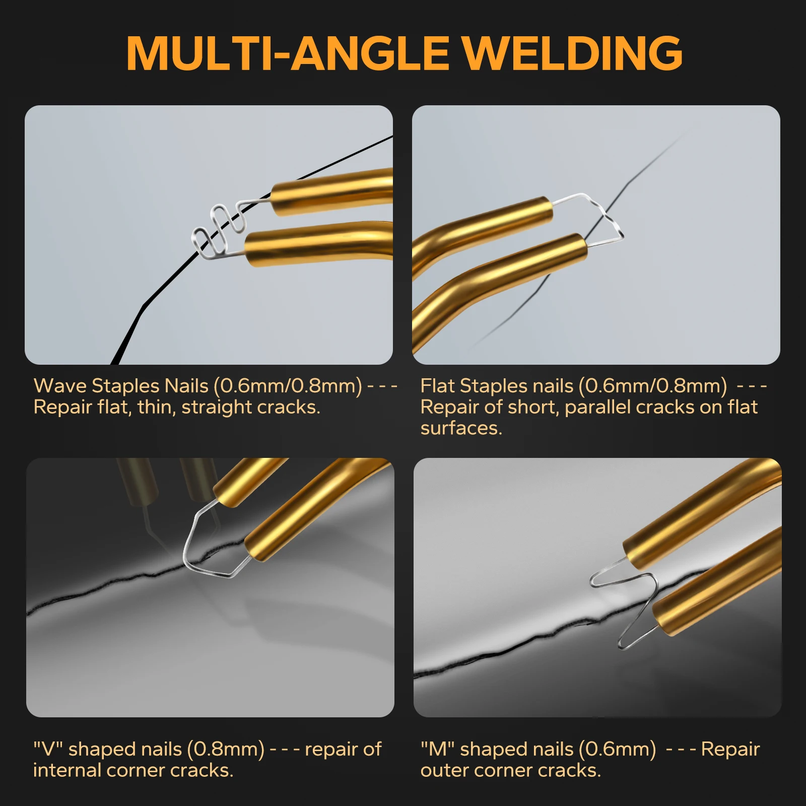 YX-PW05 for Dewalt Plastic Welding Torch 80W with 600 Nails 20V Max Welding Nail Gun Powerful Electric Tool with Led Light