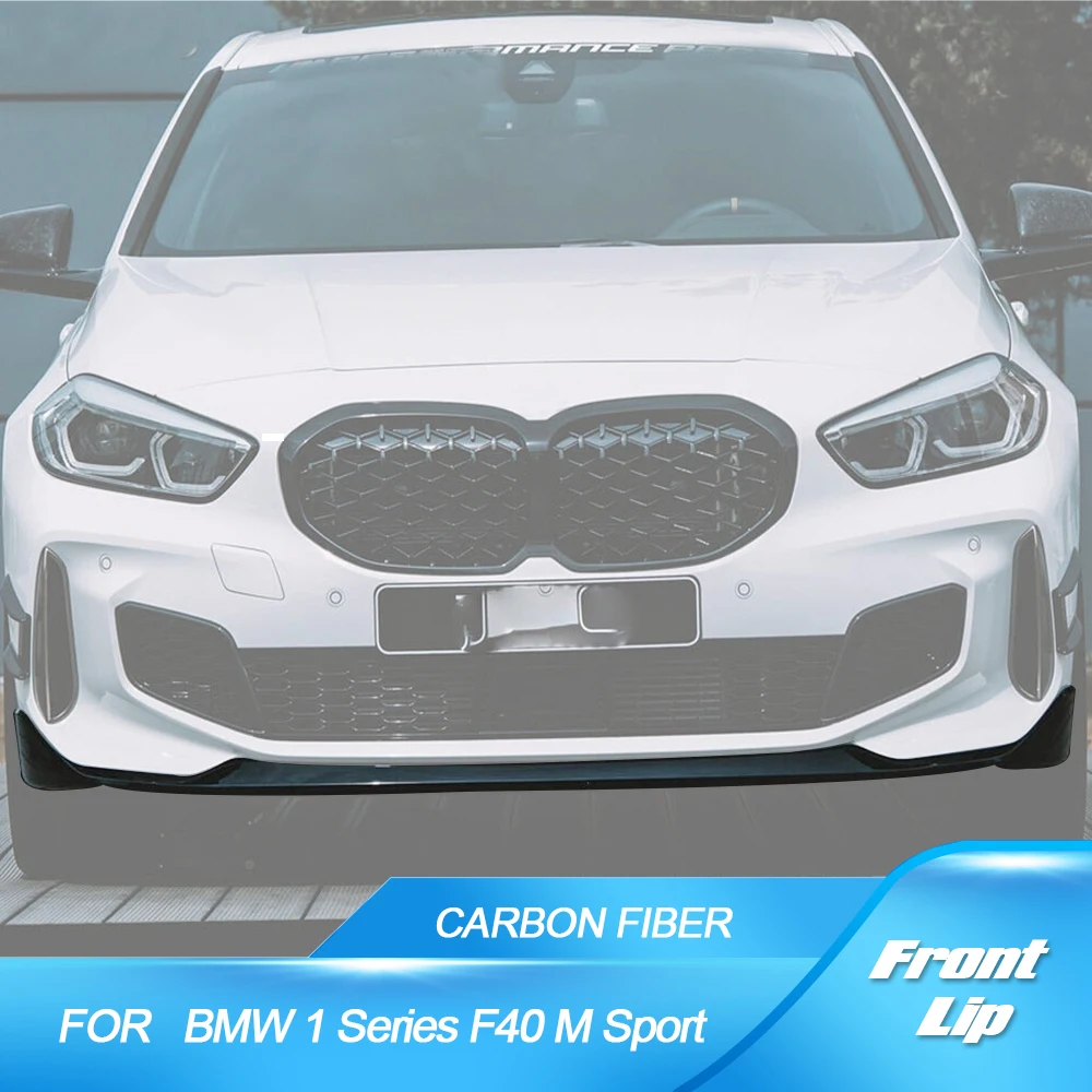 Real Carbon Fiber Front Bumper Lip Chin Protector Bumper Apron Splitters for BMW 1 Series F40 M-Sport Hatchback 2022-2022 Kits