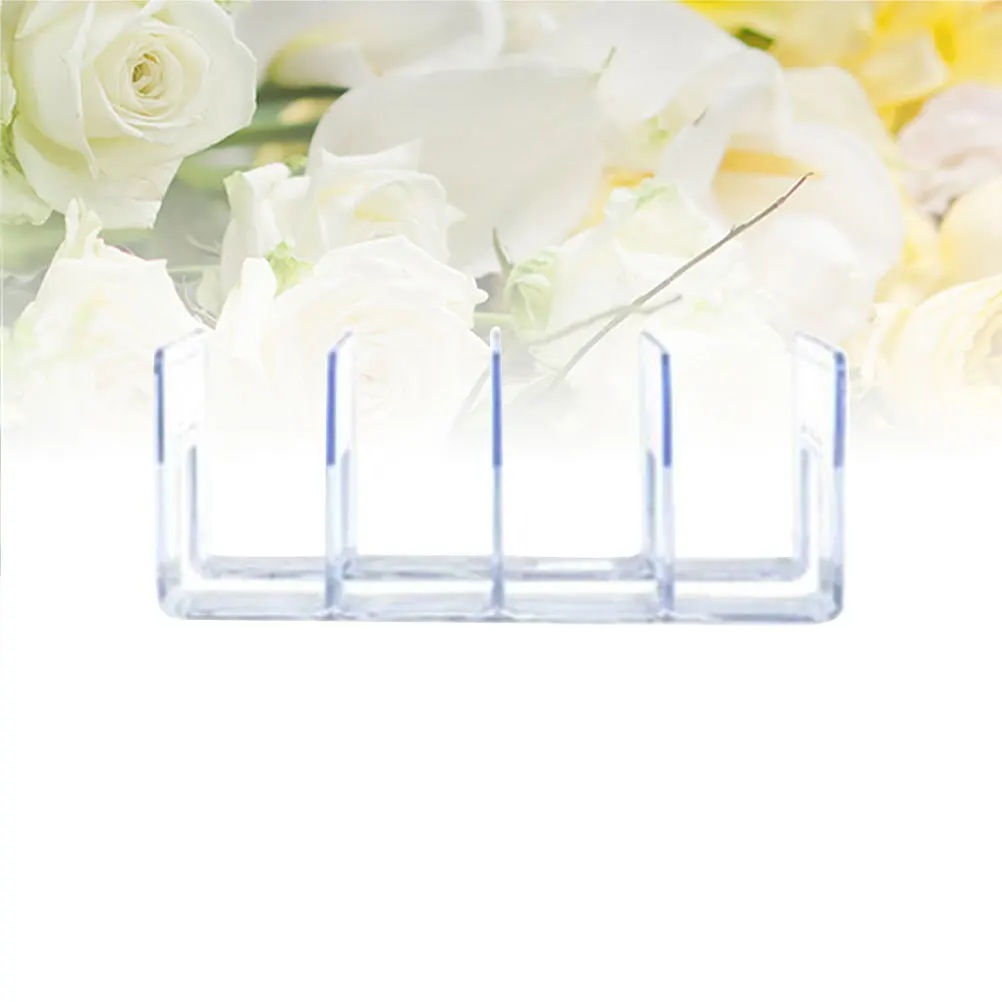 

4 Grid Clear Acrylic Book Ends Sturdy Transparent Bookend for Office Home Study Room Desk Organizer Shelf Display Stand