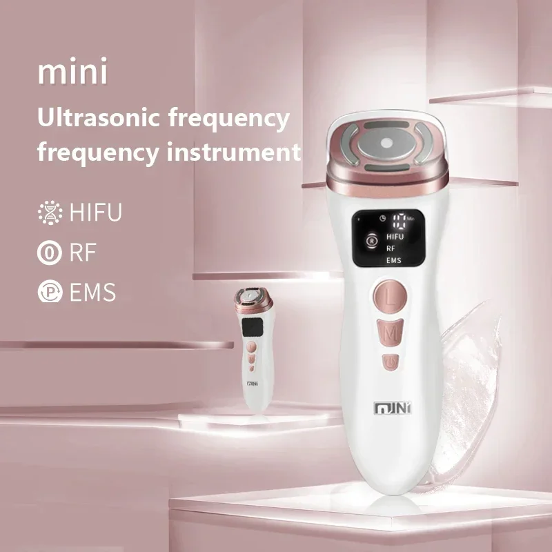 Mini HIFU+EMS+Microcurrent Face Lifter – Handheld Skin Tightening & Wrinkle Reduction Machine for Facial Lifting & Firming