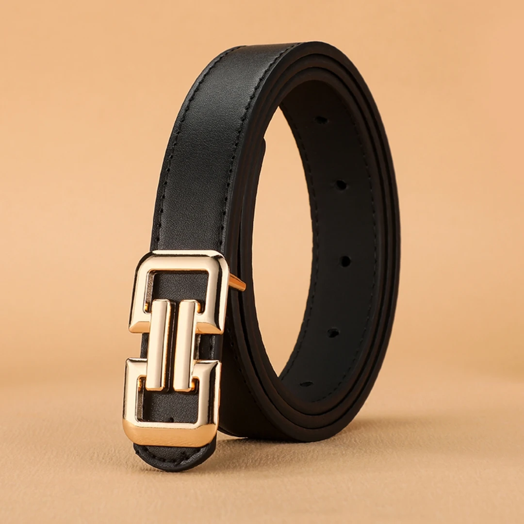 

Роскошный женский ремень с геометрической гладкой пряжкой, модный ремень из искусственной кожи для джинсов и юбок, уникальный дизайн для женщин