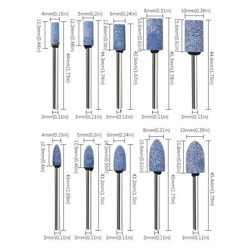 (YY)10Pcs Polishing Head Wheel Head Abrasive Mounted For Rotary Power Tools Electric Grinding Stone Wheel  Accessories