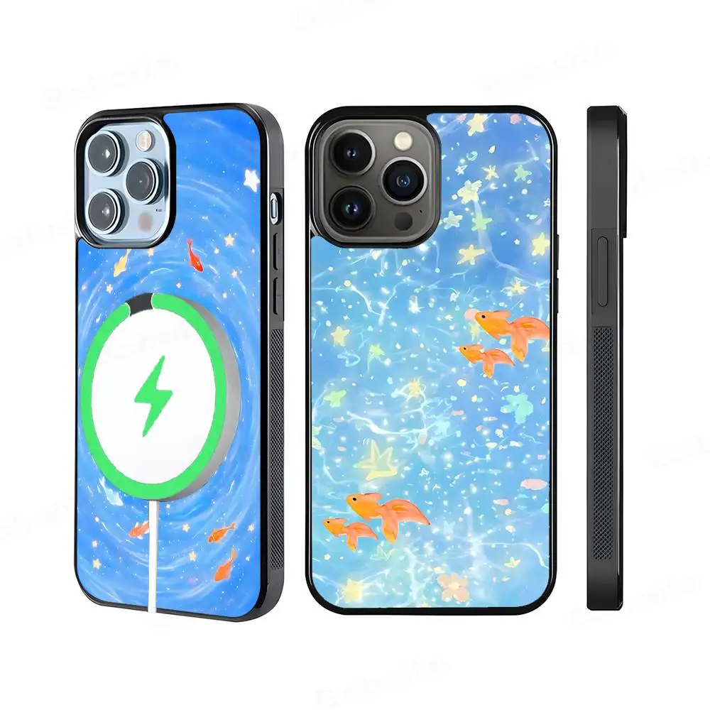 

Fun Creative Cute Goldfish Magnetic Wireless Phone Case For IPhone 17 16 15 14 13 12 11 Pro Max Plus Mag Phone Cover
