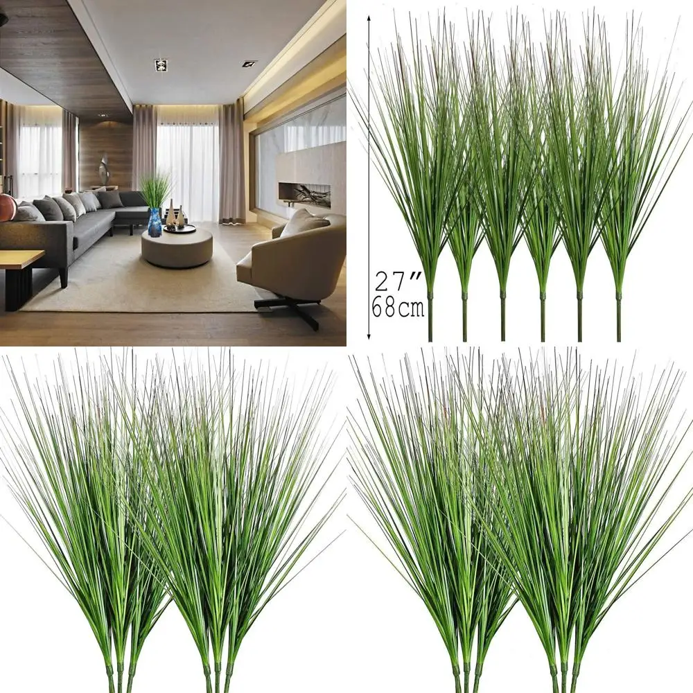 

Artificial Onion Grass Greenery, 12-Pack Faux Shrubs for Indoor and Outdoor Décor