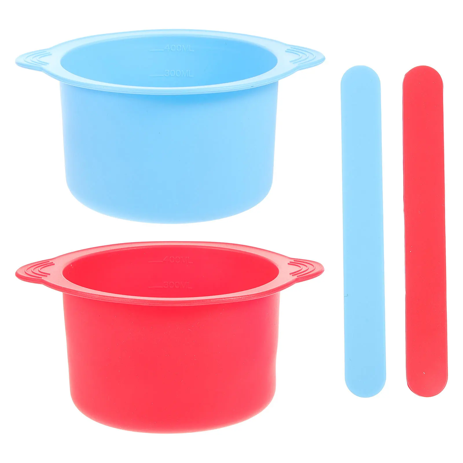 

2Pcs Silicone Wax Warmer Bowl Replacement Nonstick Easy Demold with Stirring Sticks for Hair Removal Wax Bean Warmer Bowl