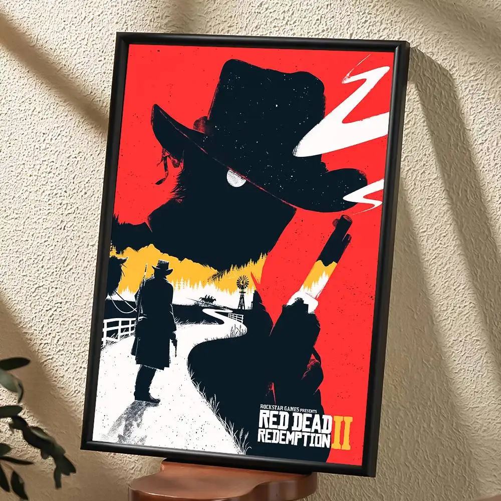 ملصق R-Red Dead Redemption 2 ملصق ذاتي اللصق - لا حاجة إلى غراء سهل الالتصاق وإزالة مثالي لديكور الغرفة