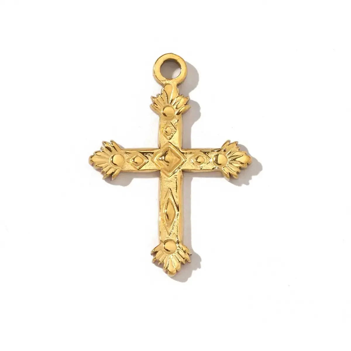 3pcs/Lot Fashion Stainless Steel Holding the Moon in Hand Cross lock Charms Bowknot Heart Necklace DIY Small Pendant Wholesale
