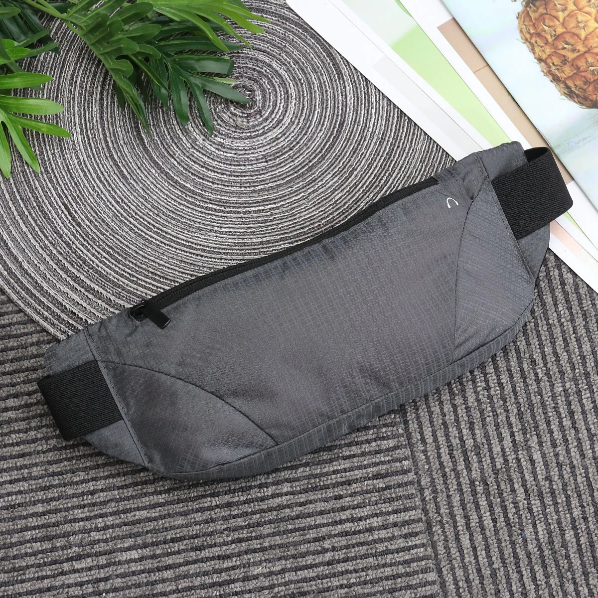 حقيبة خصر للجري خفيفة الوزن باللون الرمادي ذات سعة عالية في الهواء الطلق للرجال والنساء مقاومة للماء ومتينة للاستخدام بدون استخدام اليدين #5