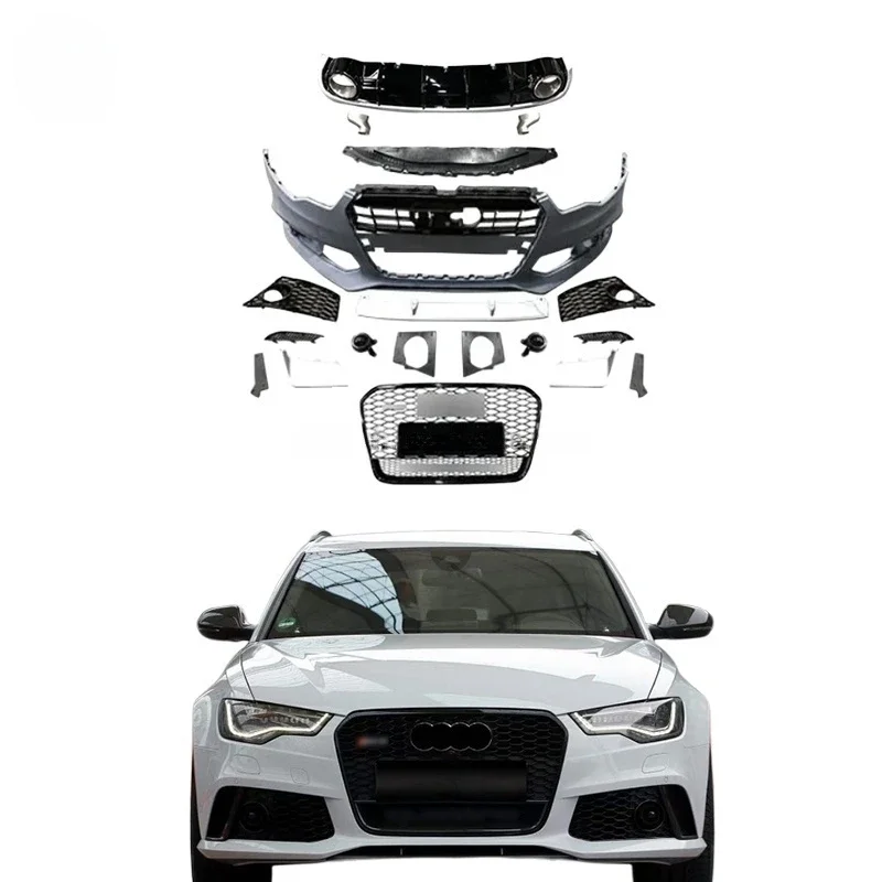 SaleCar accessories Car Bumpers For 2011+ Audi A6 C7 upgrade RS6 Body kit rear diffuser tips front car bumper