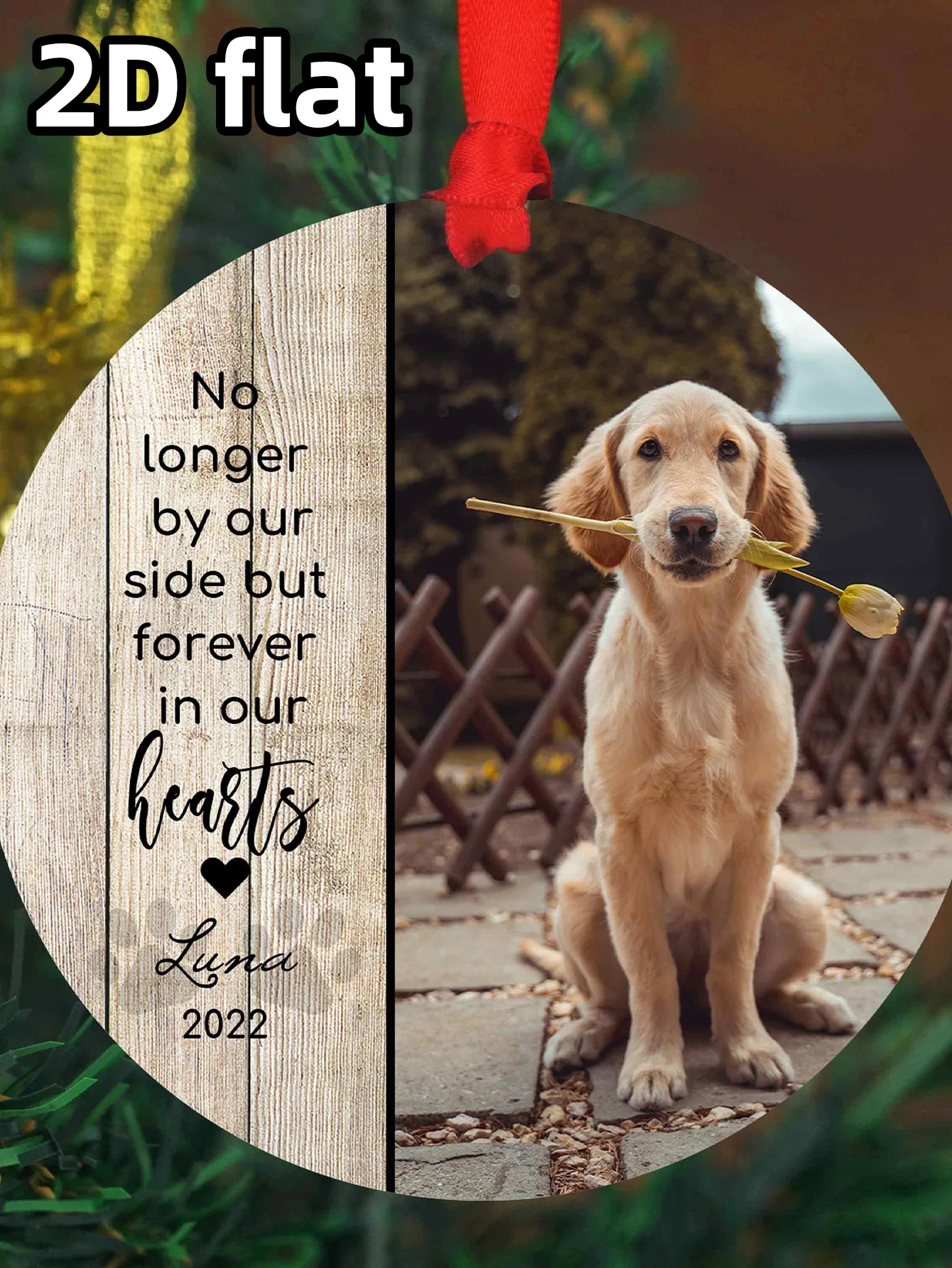 Pet Memorial Christmas Keepsake Ornament – Personalized Dog Sympathy Gift – Custom Photo Decoration for Holiday Tree and Pet