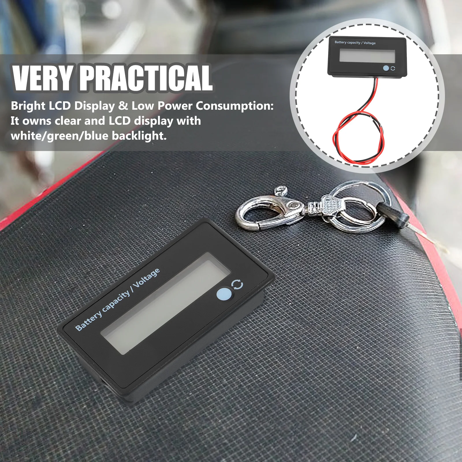 Mini Capaciteit Tester 12V 24V 36V 48V Lithium 3.7V 3.2V Fe Waterdichte Shell blauwe Achtergrondverlichting Auto Slaap Modus