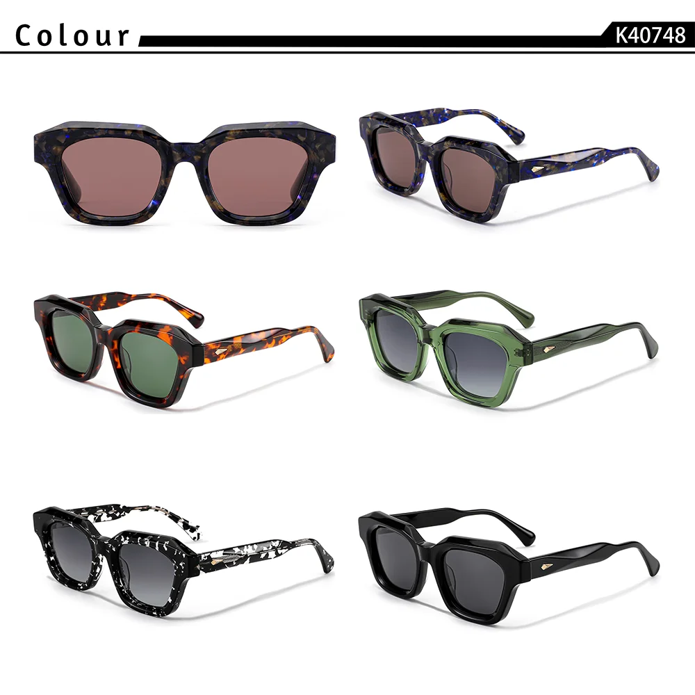 CATERSIDE nouveaux hommes lunettes de soleil optiques acétate cadre personnalisation lentille carrée lunettes de Prescription en plein air myopie lunettes UV400