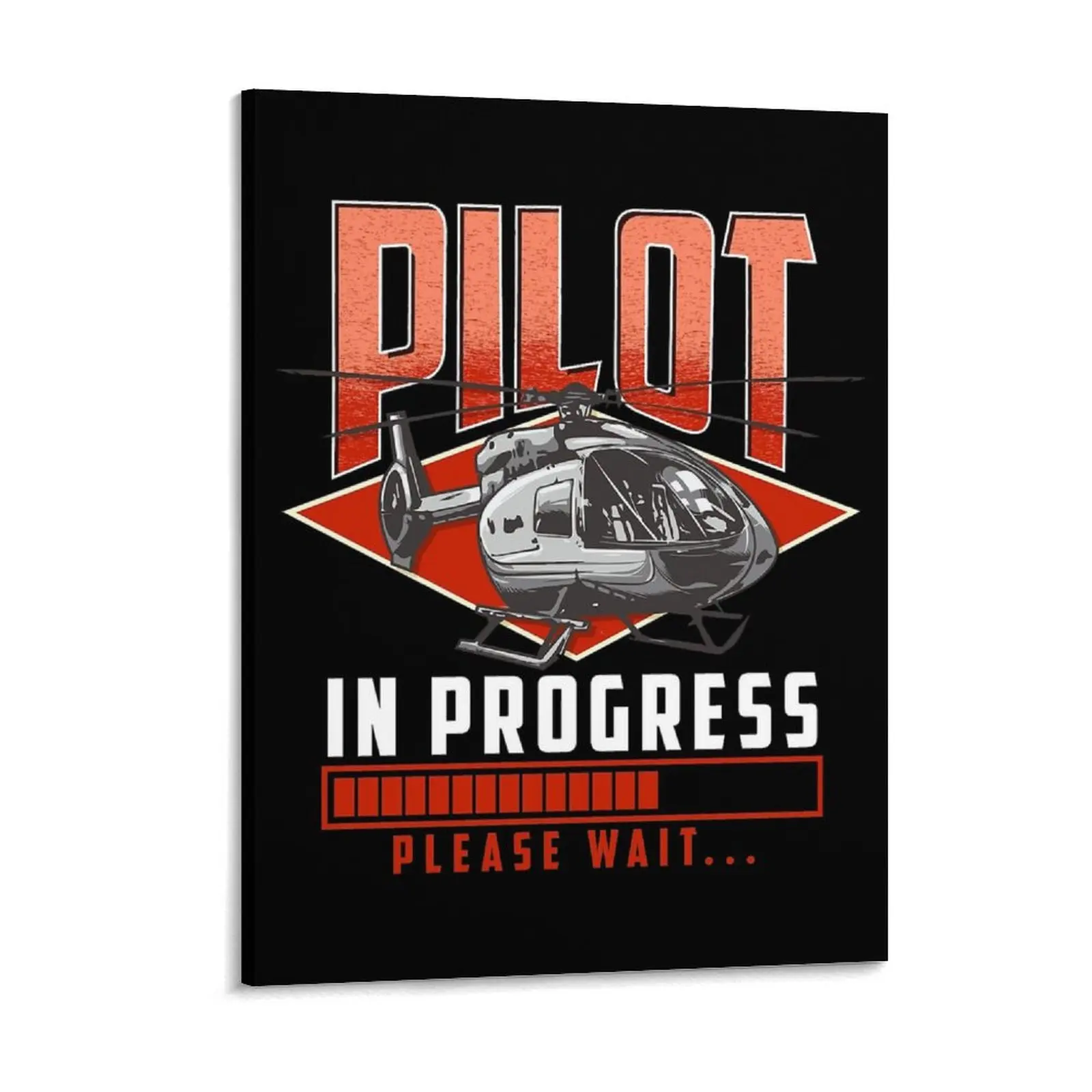 Pilot In Progress Please Wait Helicopter License Canvas Painting Wall Cave Club Kitchen Create Sign Framed Wall Paintings