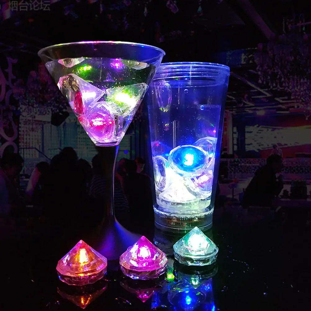

12Pcs Cubes LED Colorful Flashing Beverage Lights for Festival Spa Flower Arrangement Coolers Romantic Mood Party