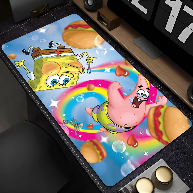 لوحة ماوس كرتونية ملحقات ألعاب الكمبيوتر المحمول لوحة المفاتيح S-spongeBobs أنيمي S-squarePants لوحة ماوس الكمبيوتر Kawaii ألعاب لينة حصيرة مكتبية