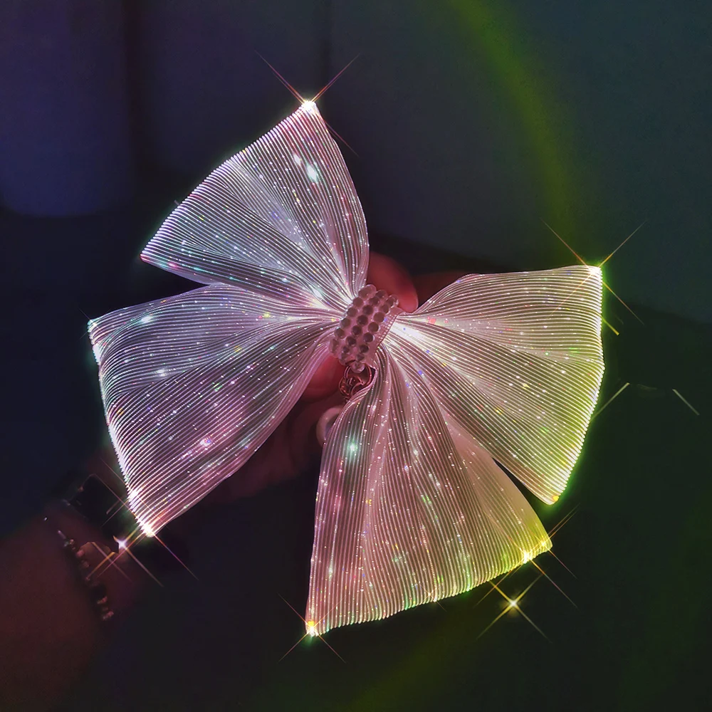 LUMISONATA 7 Color Led Luminous For Women Hairclips Pearl Romantic Flashing  Butterfly Girl Hair Clips Big Size Hairclips