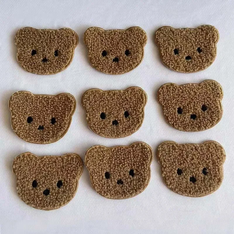 5.3*6.9CM/10PCS Cartoon Teddy Bear Chenille Patch Sewing Embroidery Applique Badge Sew On Patches DIY For Clothing Kids,Backpack