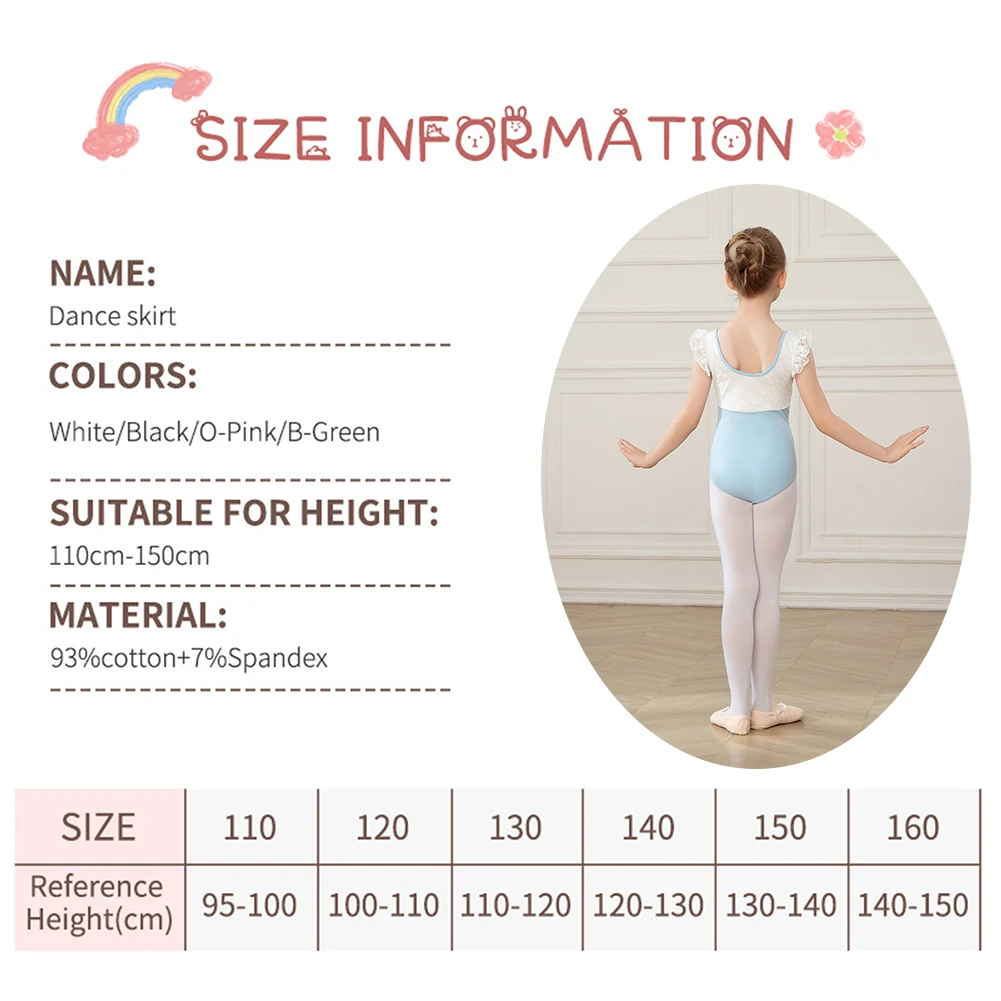 Girls Ballet Leotards Tutu Dress Ballet Skirt For Kids Children Dance Skirt Gymnastics Dancewear Balleriana Clothes Lace Sleeves