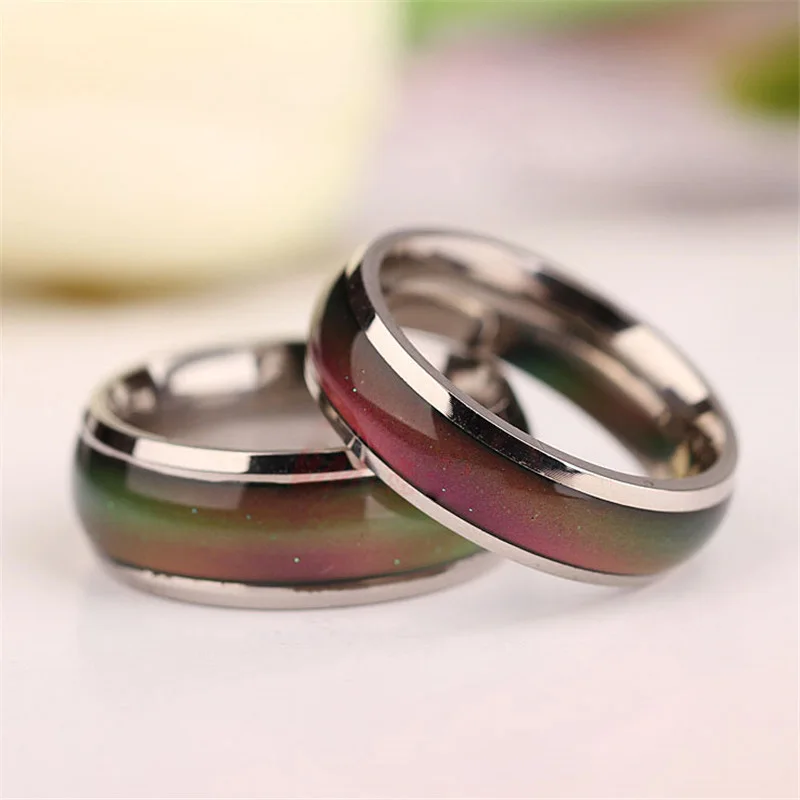 Ringe mit wechselnder Farbe, Edelstahl, Stimmung, Emotion, Gefühl, Temperatur, Ringe für Frauen, Männer, Paare, glasierter Ton, feiner Schmuck, Geschenke – Detail 15