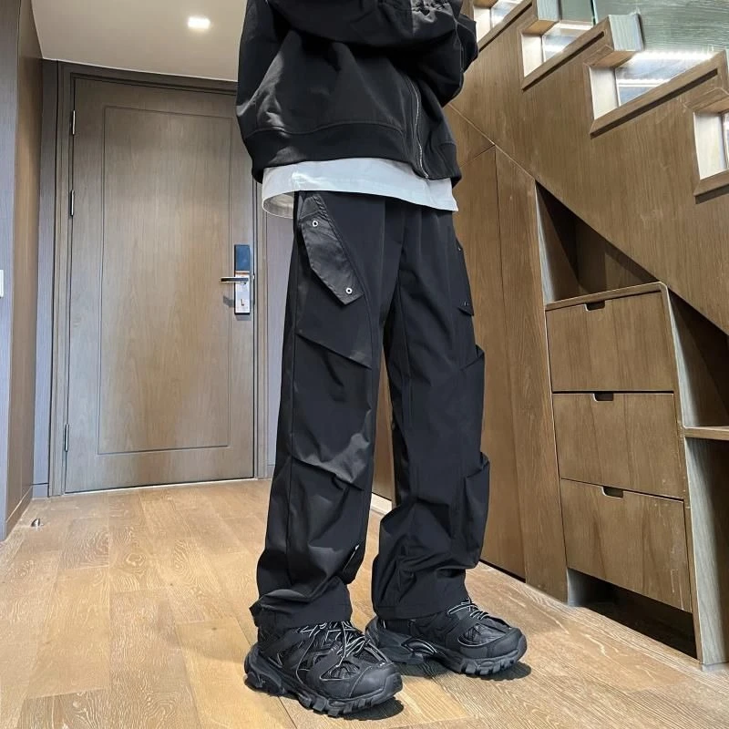 

Plain Spring Summer Straight Trousers Man Techwear Aesthetic Luxury Street Cotton Designer Nylon Baggy Long Cargo Pants for Men
