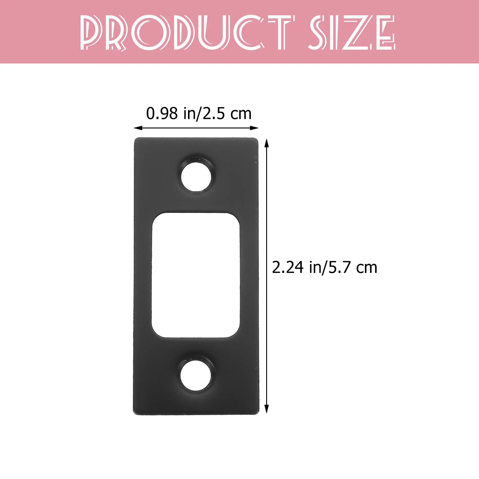 2 Pcs Gate Lock Deadbolt Cover Plate Door Reinforcement Body Stainless Steel Striker Plates Repair Kit Black Filler