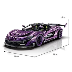 P1 GTR Racing Car 1:8 Model Building Super Sports Vehicle Blocks MOC 10617 Fast Speed Bricks High Techic Toy Kit   Adults Gifts