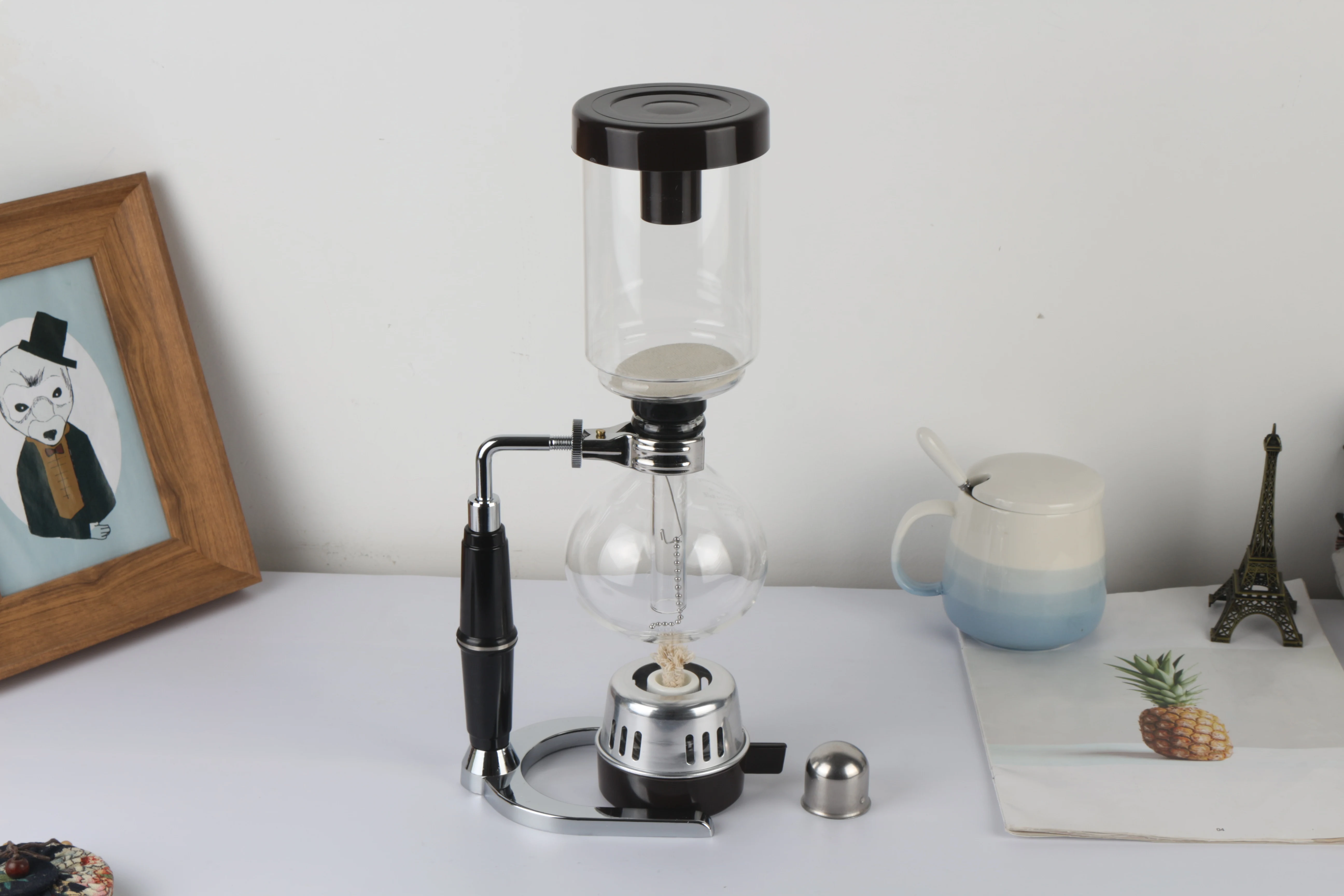 Hot Sale high quality 3 cup 5 cup Tabletop Glass Siphon Coffee Maker