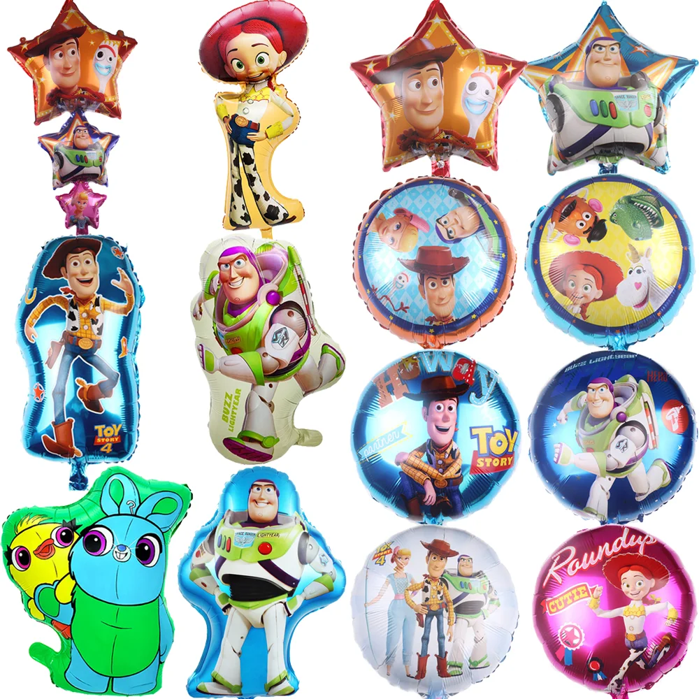 5pcs Disney Toy Story Party Balloons 18inch Foil Balloon set Baby Shower Birthday Woody Buzz Lightyear Party Decor Kids Toy Gift