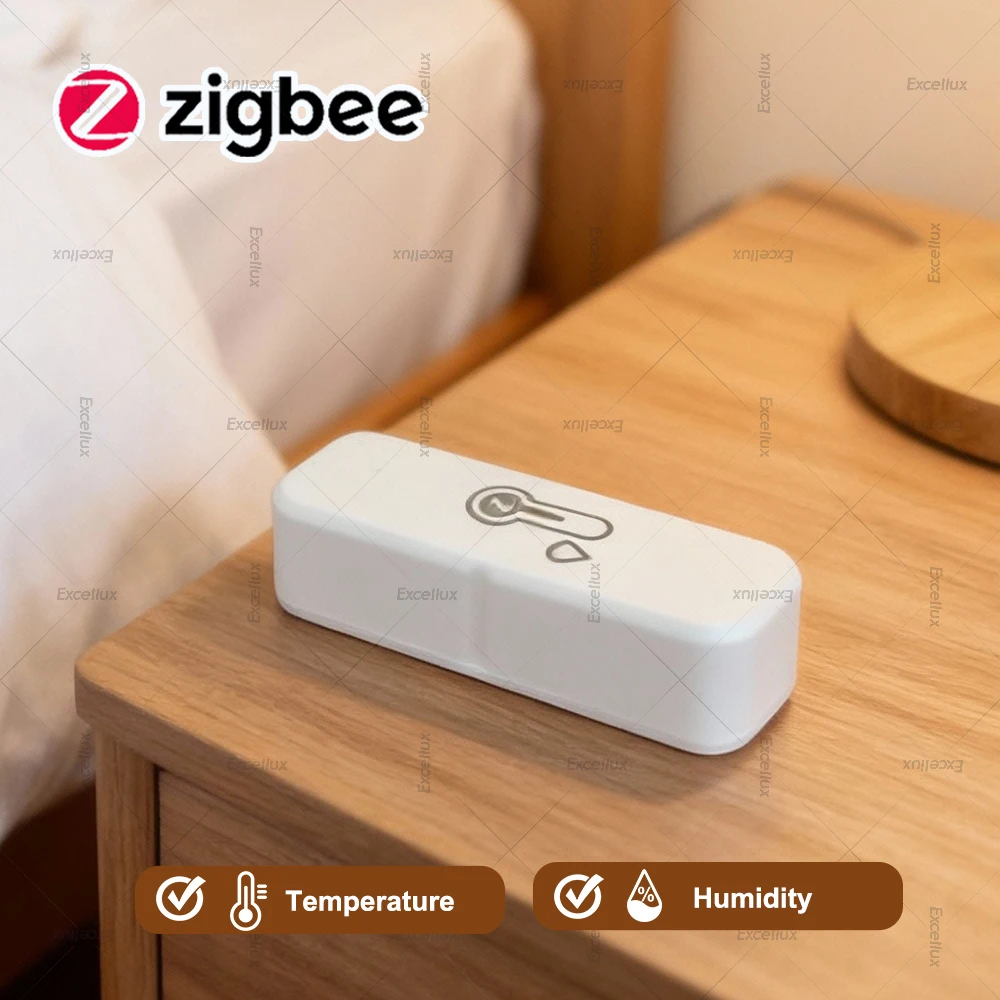 1Pcs Zigbee Temperature Humidity Sensor Hygrometer Thermometer Detector App Remote Monitoring Home Automation Works With Gateway