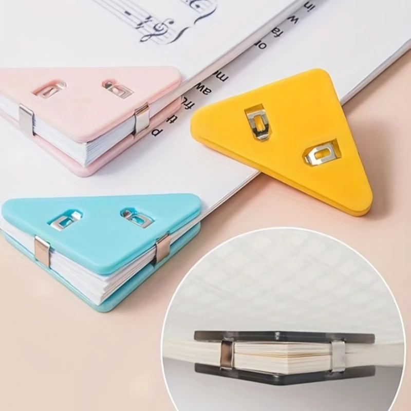 20pcs Transparent Triangle Clips, Right Angle File Folders for Test Papers, Book Covers, Office School Home Anti-Wrinkle Plastic