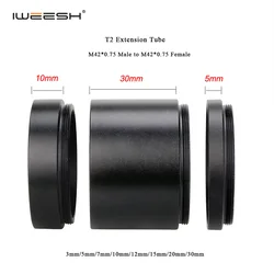 T2 Thread Extension Tube Spacer Ring M42x0.75 for Telescope Eyepiece, Extend 3/5/7/10/12/15/20/30mm