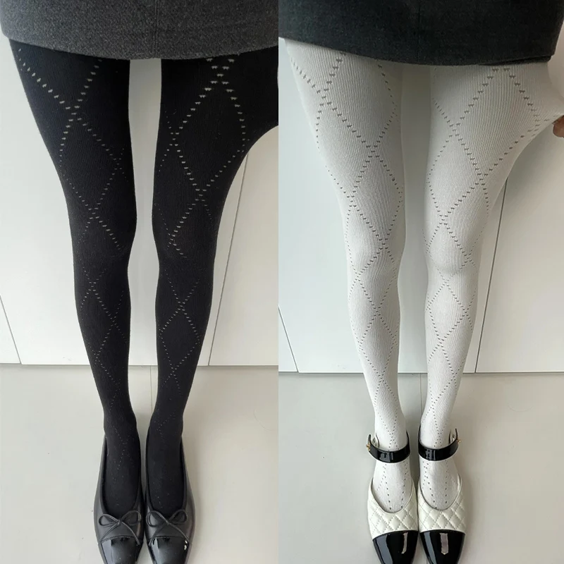 

Fashion Autumn Retro Knitted Tights for Women Jacquard Knitted PantyhoseWomen Skinny Leggings 2025 Winter Basic Pantyhose Lolita