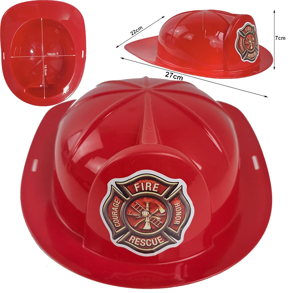 1/2/3/4/5/10pcs Red Fire Theme Hard Plastic Hat Firefighter Hat Kids Fire Birthday Party Decoration Supplies Fireman Helmet Prop