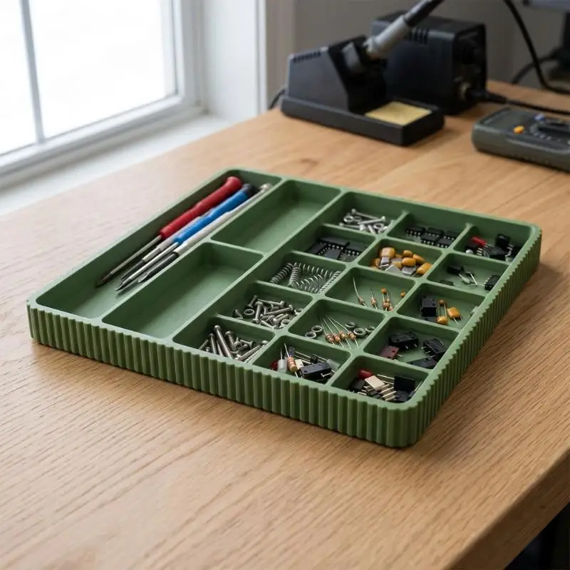 Slots Multi Compartment Plastic Sorting Tray Hardware Parts Paint Brush Craft Art Studio Electronic Repair Lab Desktop Storage