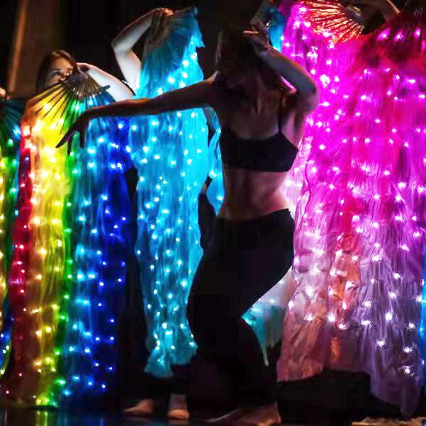 

LED luminous fan, dance, long silk, square dance, floating fan