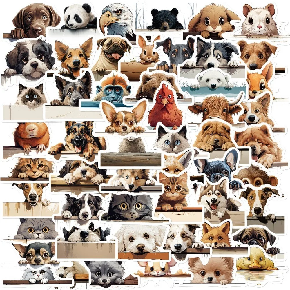 60-Piece/Set Animal Head Stickers - Waterproof DIY Graffiti Decor for Laptops Phones Backpack Water Bottle Giajar Sticker Store