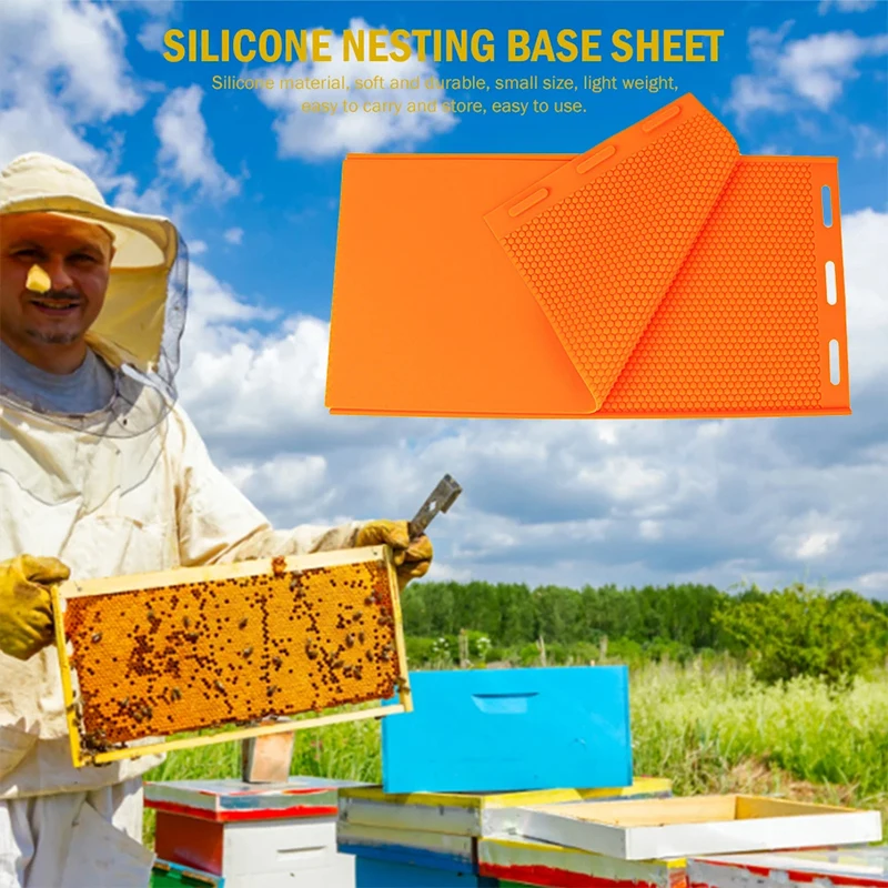 

2 Pcs/set Beekeeper Silicone Beeswax Mold Foundation Bee Hive Basis Press Sheet Mould Beeswax Press Sheet Mould Beekeeping Tools