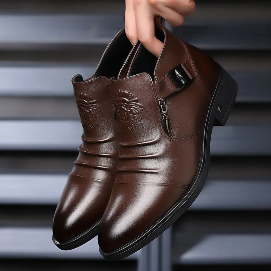 Herren Chelsea Boots in Übergröße, mit seitlichem Reißverschluss, runder Zehenpartie, lässige Stiefeletten für den Alltag und Winteranlässe – Detail 12