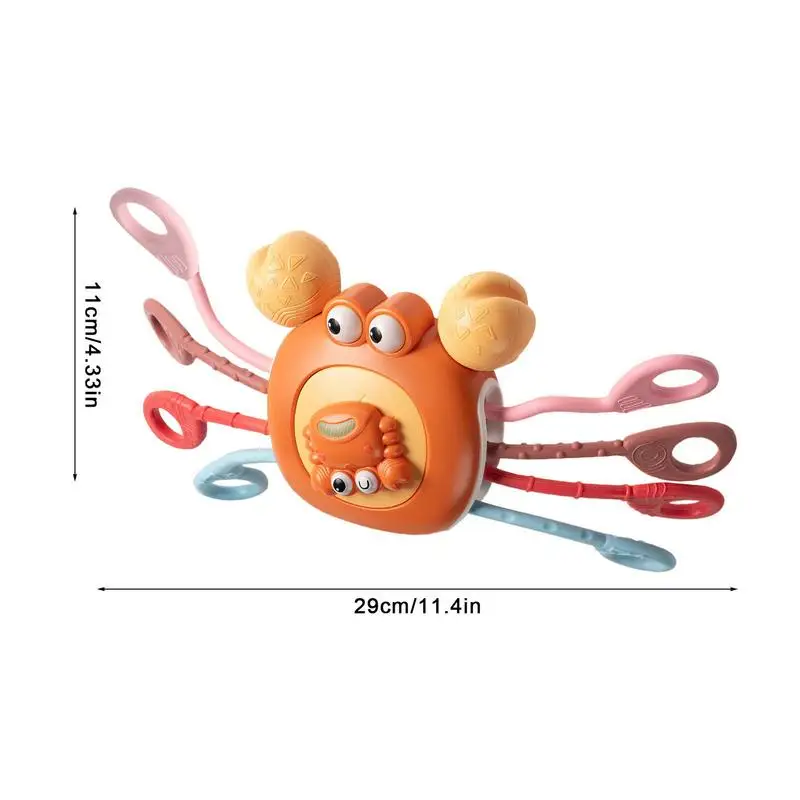 Mainan dorong bayi, mainan edukasi dini interaktif cincin bel fleksibel tangan latihan kepiting