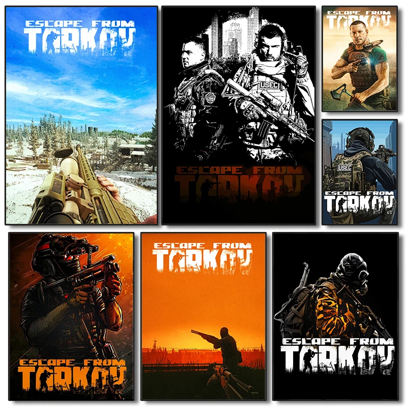 Popular Shooting Games Escape from T-Tarkov Poster Prints Canvas Painting Wall Art Pictures Home Living Room Modern Decoration