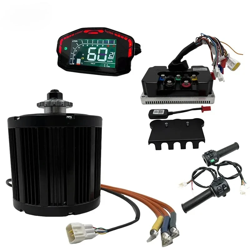 QS138 3KW 70H Mid Drive Motor with Fardriver Sine Wave ND72680 Controller and DKD ONE-LIN Speedometer T08 Throttle Kits