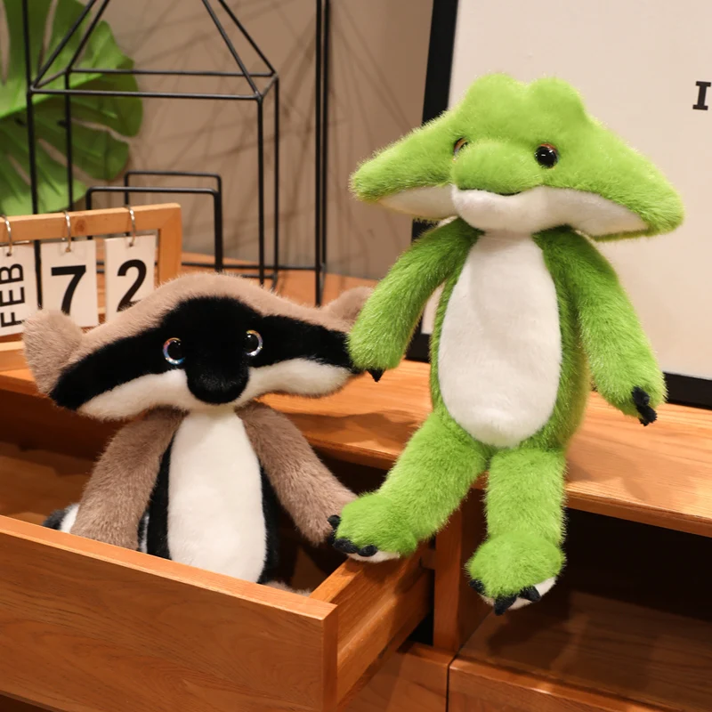 Cute Forest Animal Plush Toy Fox Wolf Raccoon Frog Stuffed Animals Woodland Creature Collection Soft Gift for Kids Nature Lovers