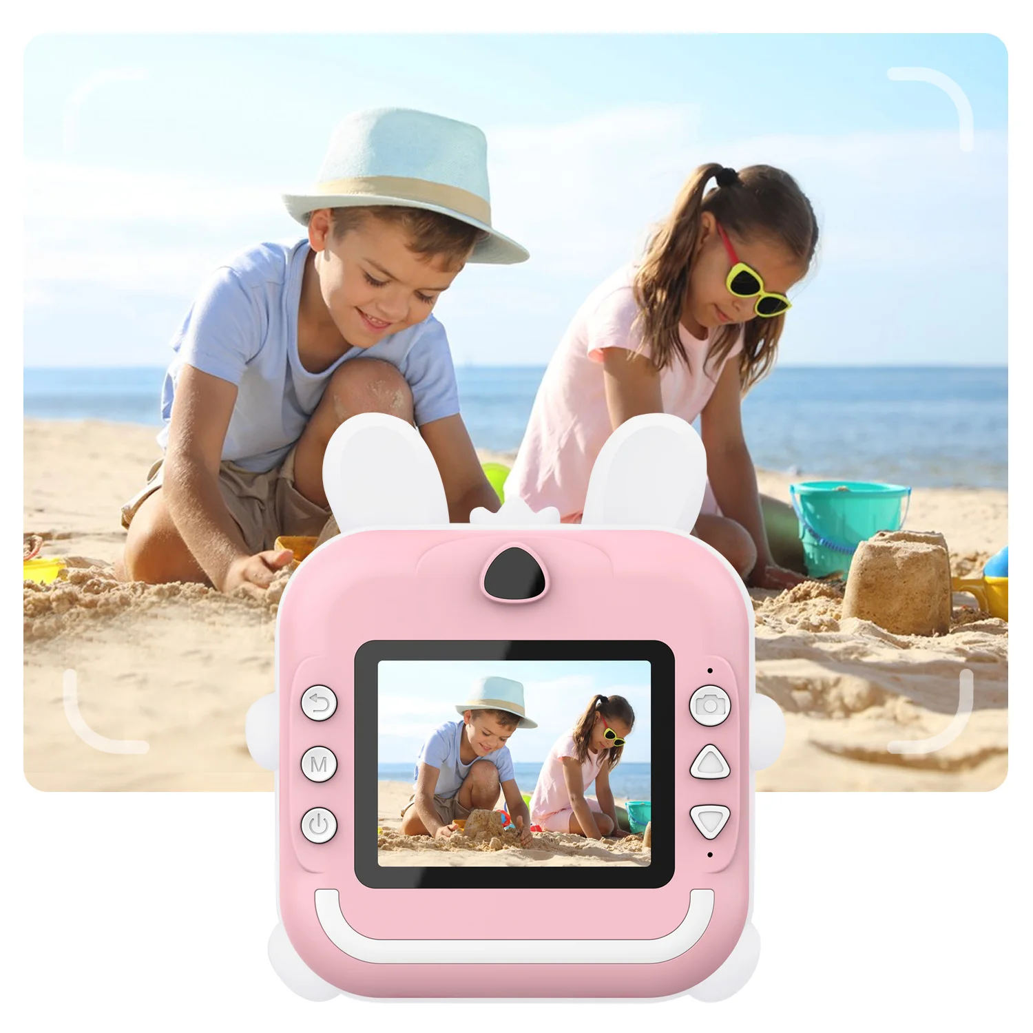 Child Cartoon Camera Instant Print Photo Digital Camera Portable Mini Thermal Print Camera Parent-Child Interaction Toys Camera