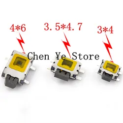 100PCS 3X4MM 4X6MM 3.5X4.7MM Micro Button Big Turtle Switch 4pin SMD Reset Buttons Little Turtle Power Switch 4*6 3.5*4.7 3*4MM
