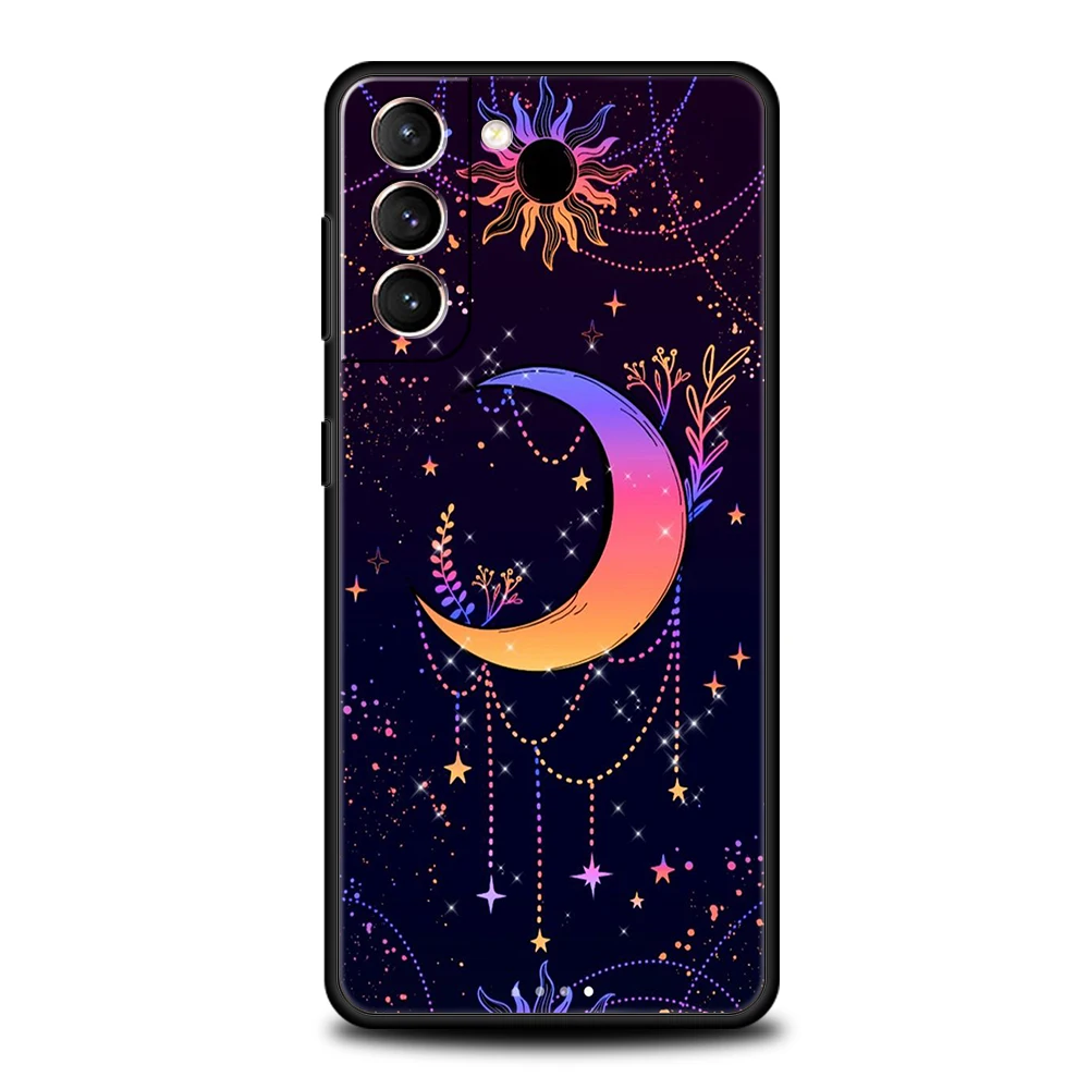 Suns Moons Clouds Astrological Case for Samsung Galaxy S24 S23 S22 S20 S21 FE Ultra S24 S23 S10 S10E S9 S8 Plus 5G Phone Cover