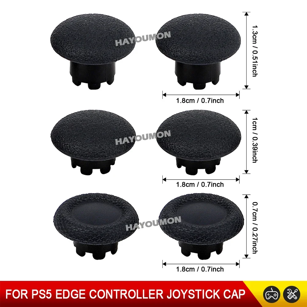 Afbeelding 7: 6 stks Vervanging Duimknoppen voor PS5 Edge Controller Zwart Analoge Stick Joystick Knoppen voor PS5 Edge Gampad Gaming Accessoires