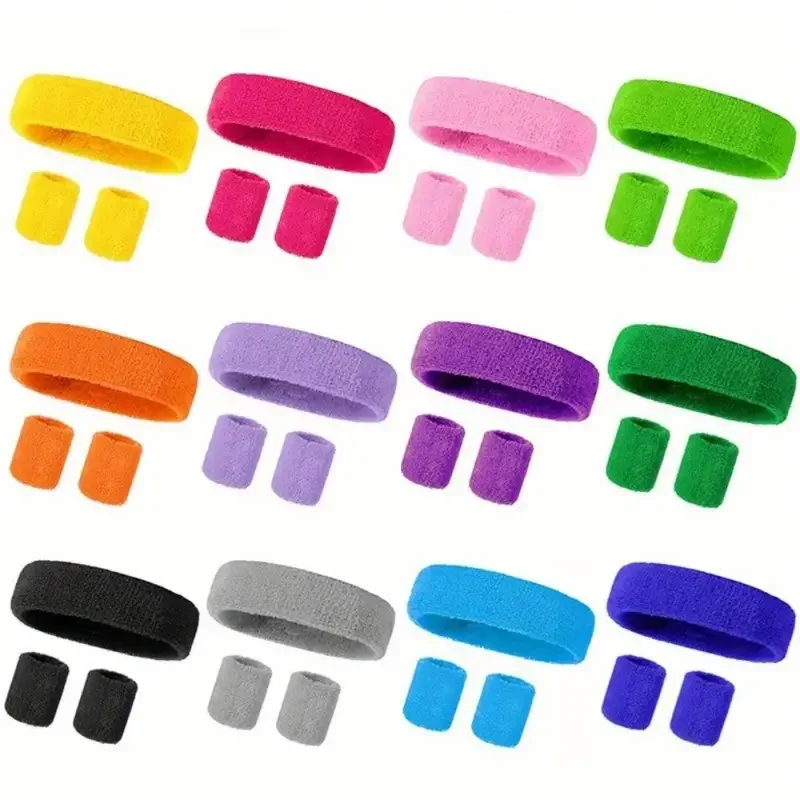 A Set Of Wristband Headband Headband Set For Sports,Sweat Absorbing,Basketball,Headband And Wrist Protection