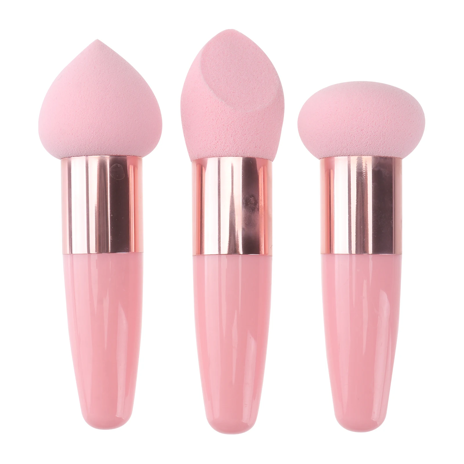 

3Pcs Makeup Sponge Compact Travel Mushroom Head Stable Handle Wet Dry Dual Use Beauty Tools Accessories Facial Sponges Powder