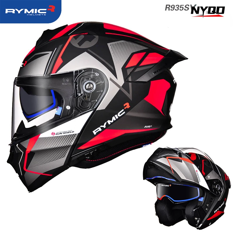 

RYMIC Flip Up Motorcycle Helmet Modular Full Face Moto Riding Helmet Casco Moto Helmet Motorcycle Accessories casco moto